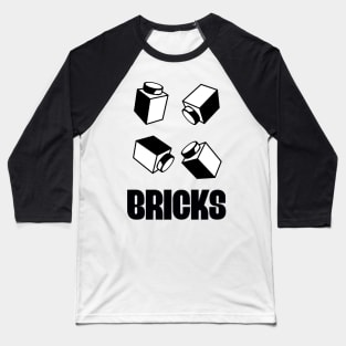 "BRICKS", by Customize My Minifig Baseball T-Shirt